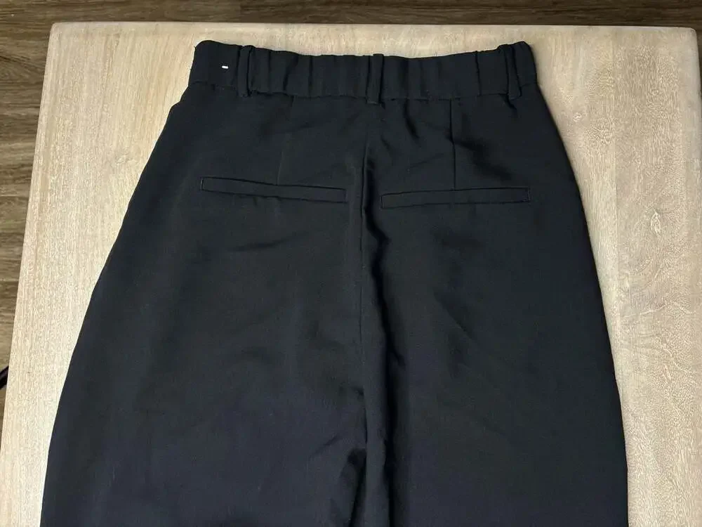 Abercrombie A&F Sloane Tailored Wide Leg Pant Black Size 27